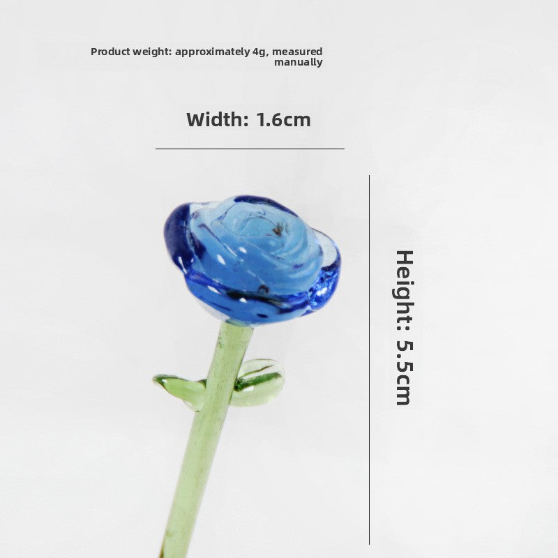 Glass Rose Flower Display