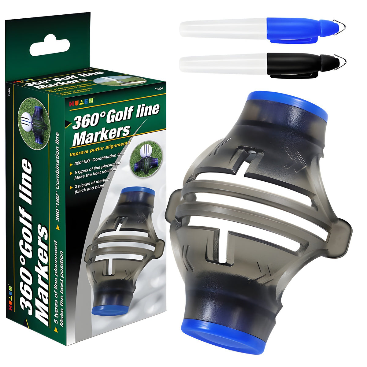 360-Degree Golf Ball Alignment Marker