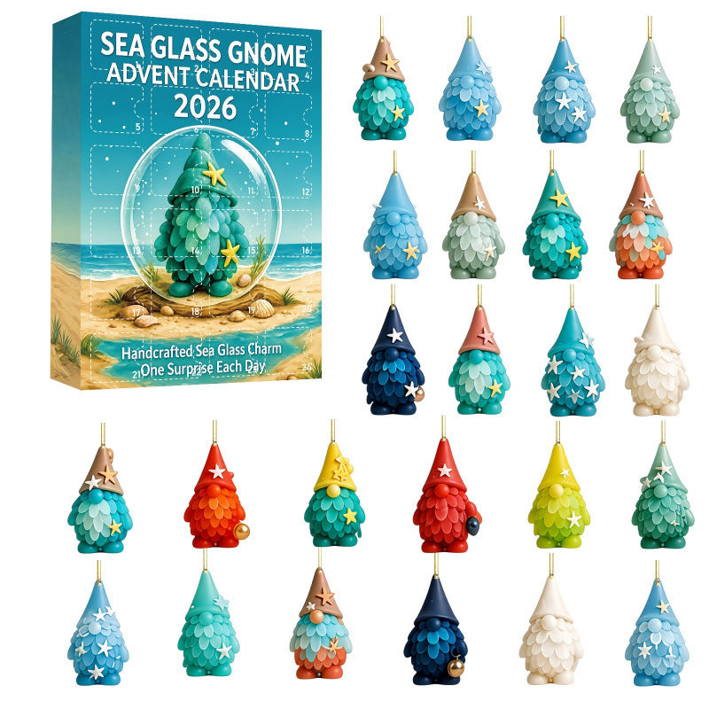 Sea Glass Style Christmas Advent Ornament Set