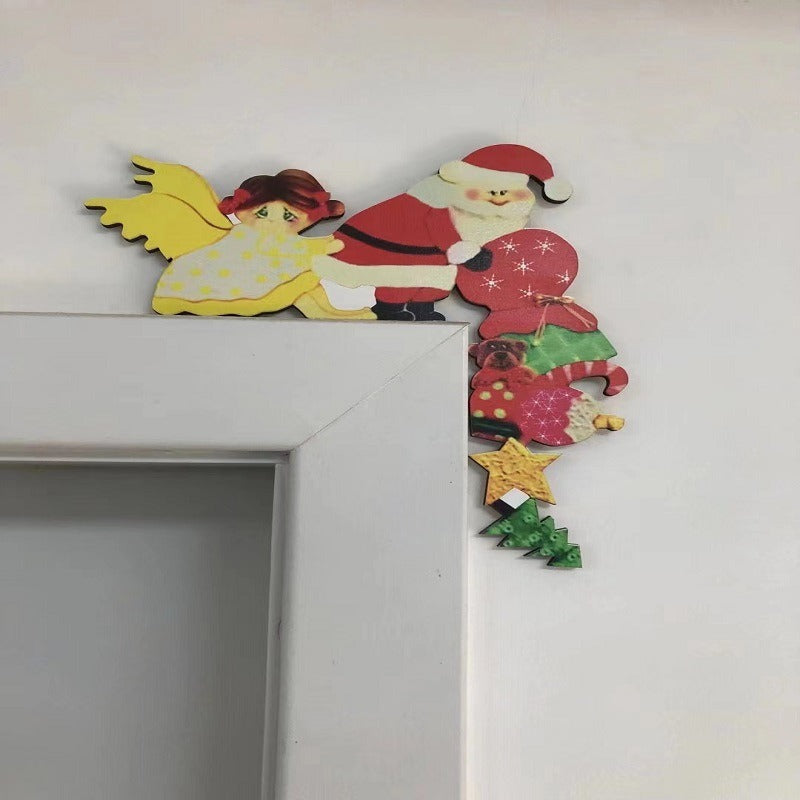 Wooden Christmas Door Corner Decorations