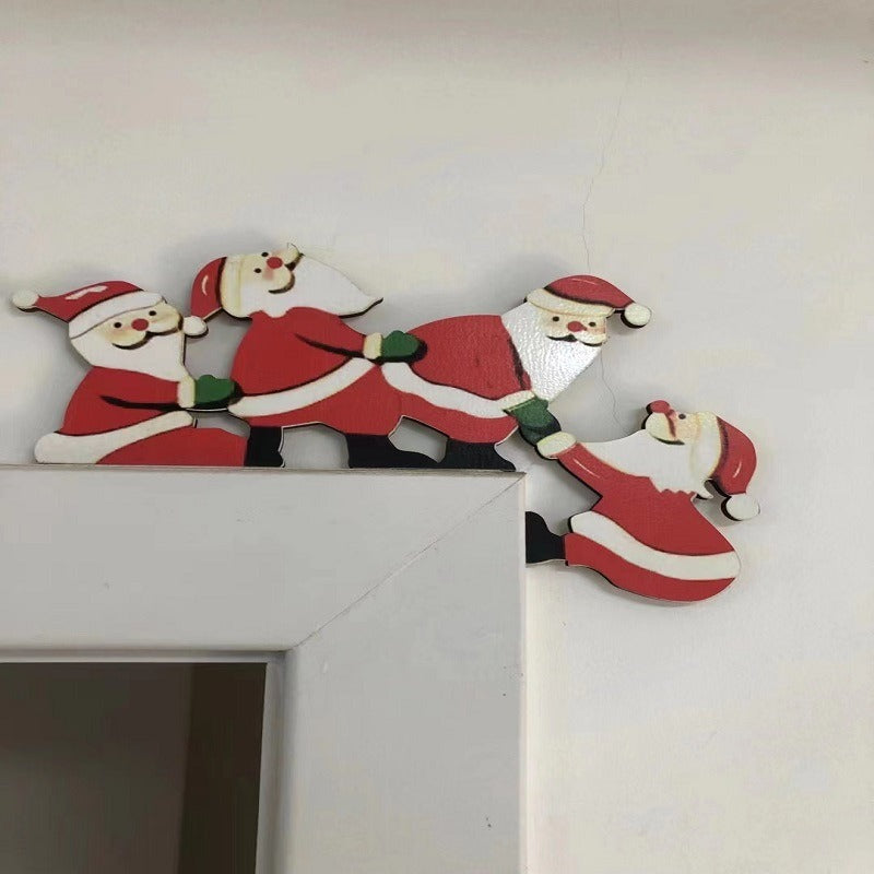 Wooden Christmas Door Corner Decorations