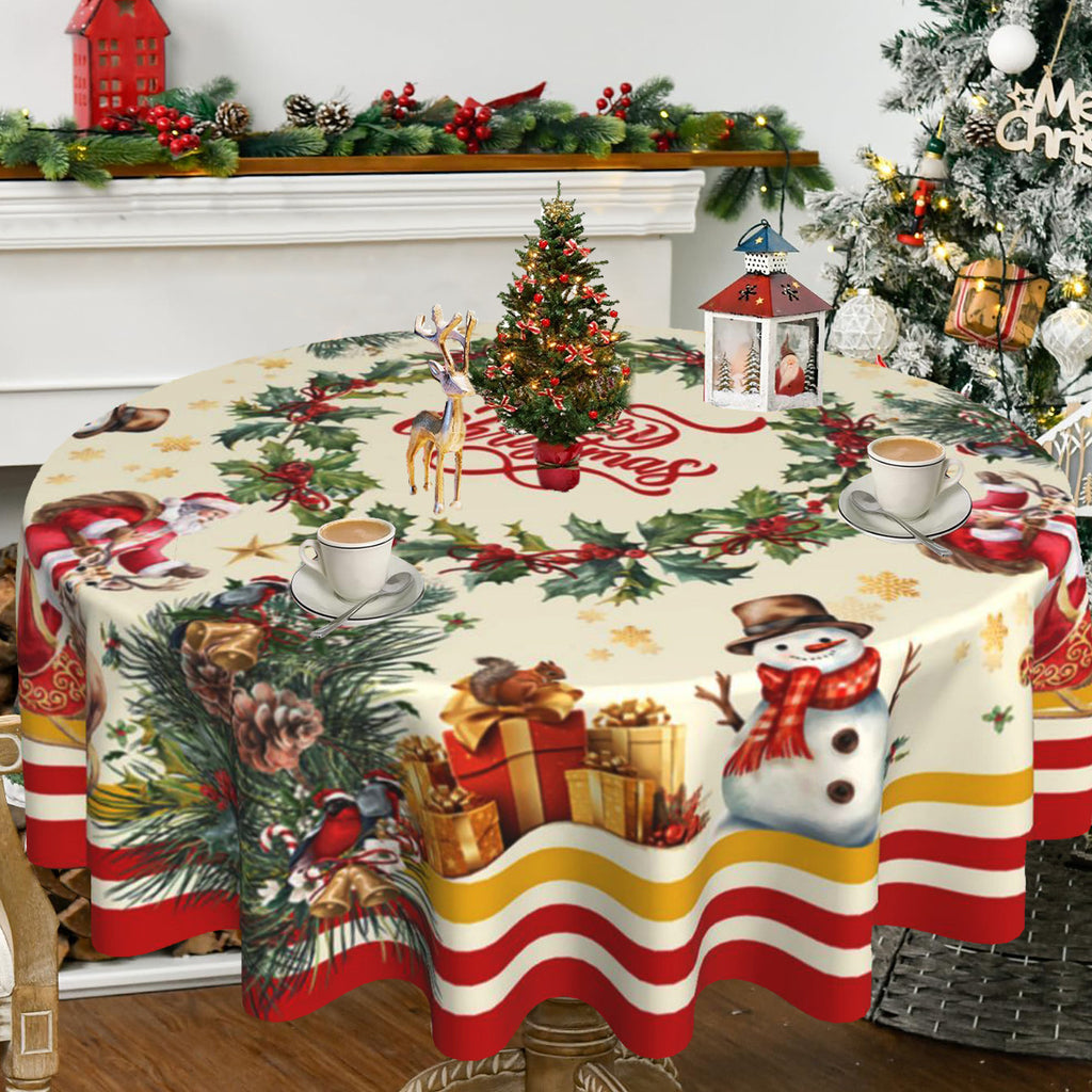 Round Christmas Tablecloth