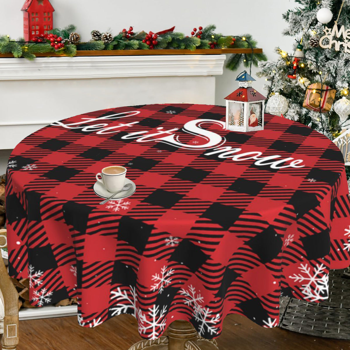 Round Christmas Tablecloth