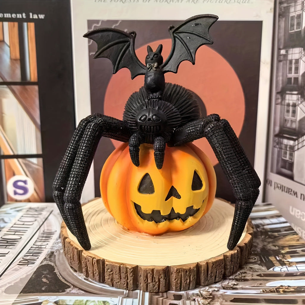 Pumpkin Spider Resin Decoration