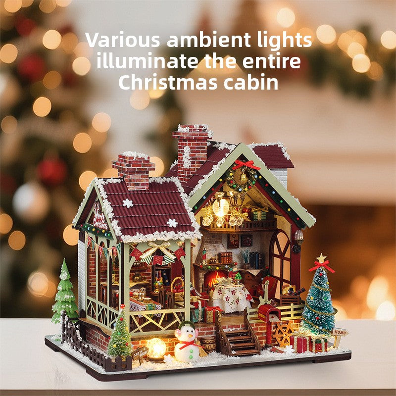 DIY Christmas Cabin Display Kit with Music