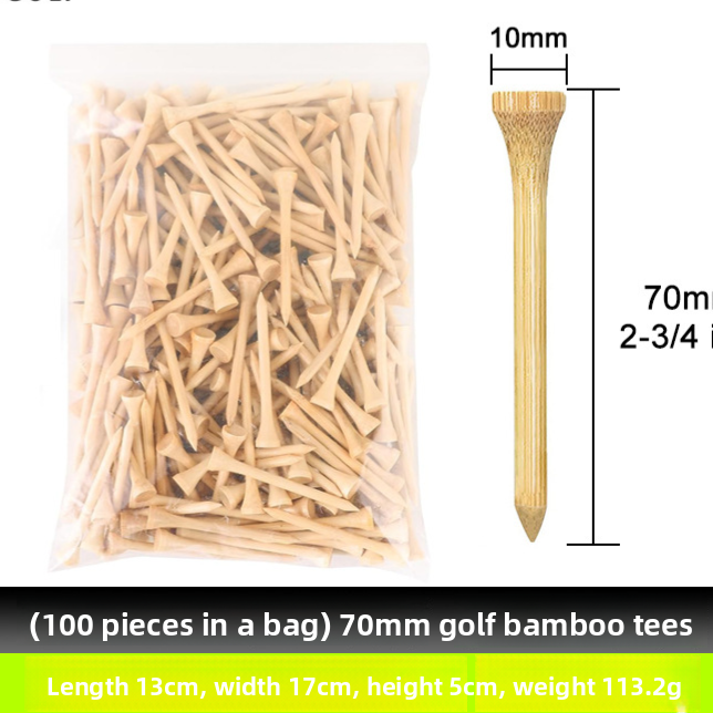 Bamboo Golf Tees - 50 or 100 Pack