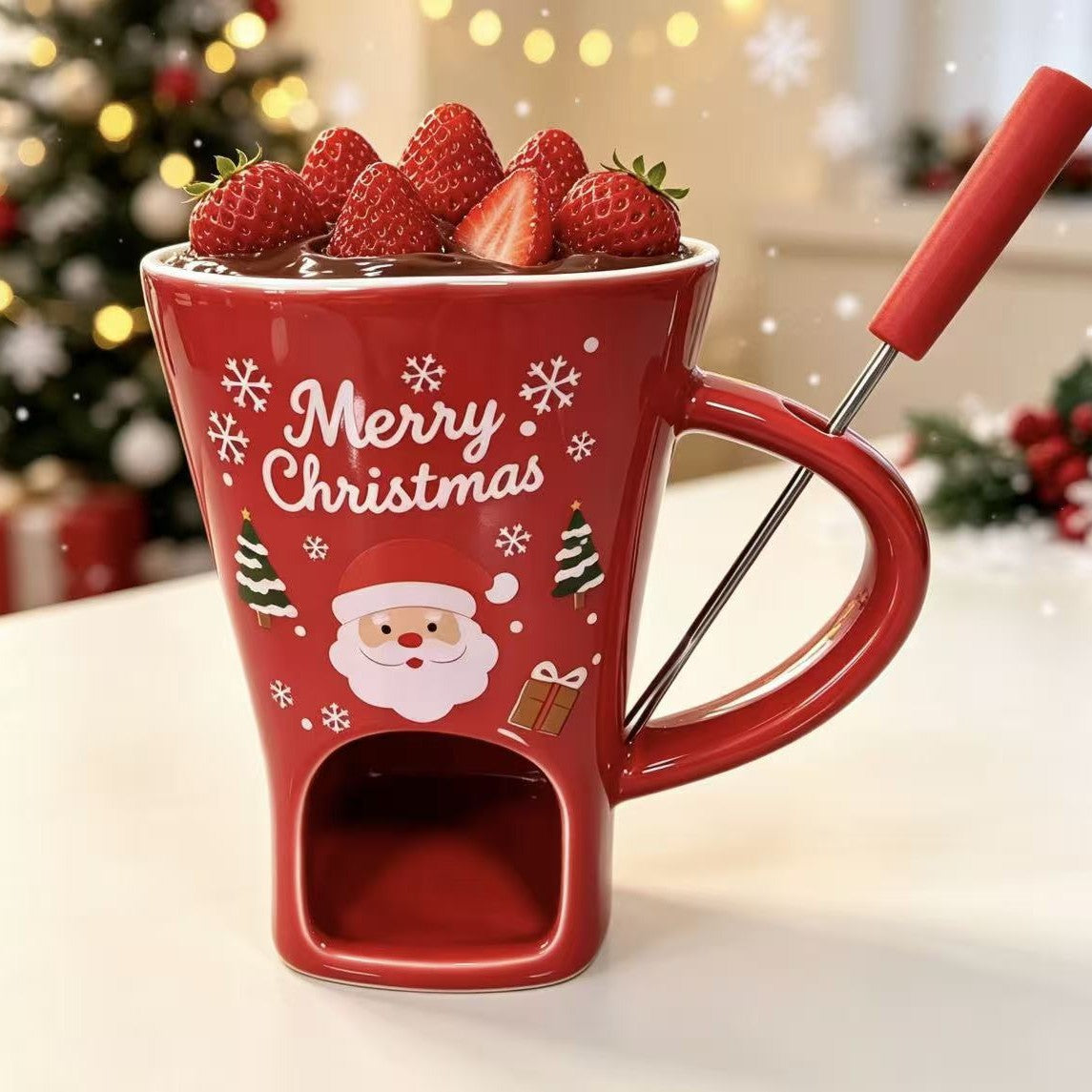 Christmas Chocolate Fondue Mug Set
