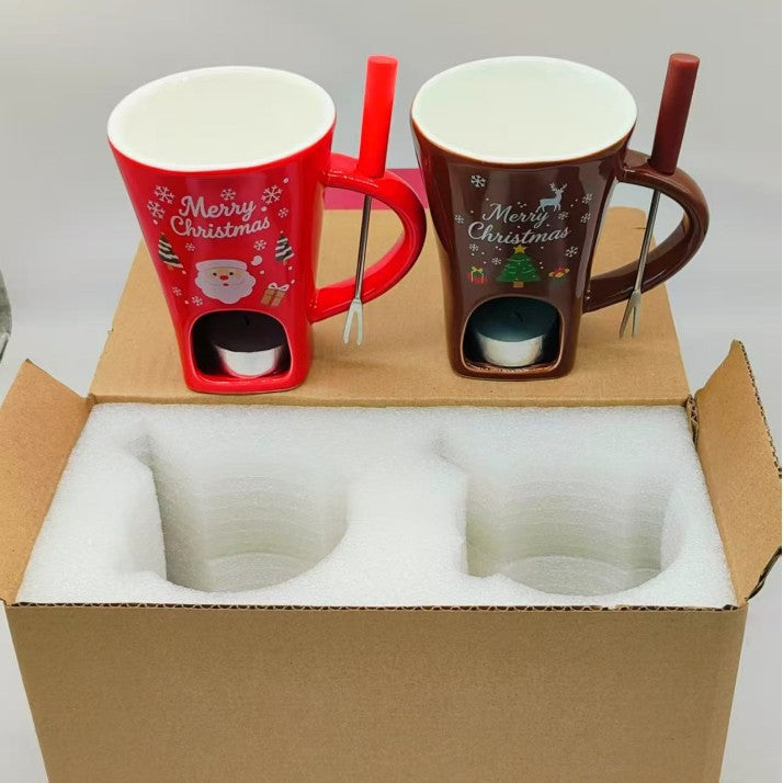 Christmas Chocolate Fondue Mug Set