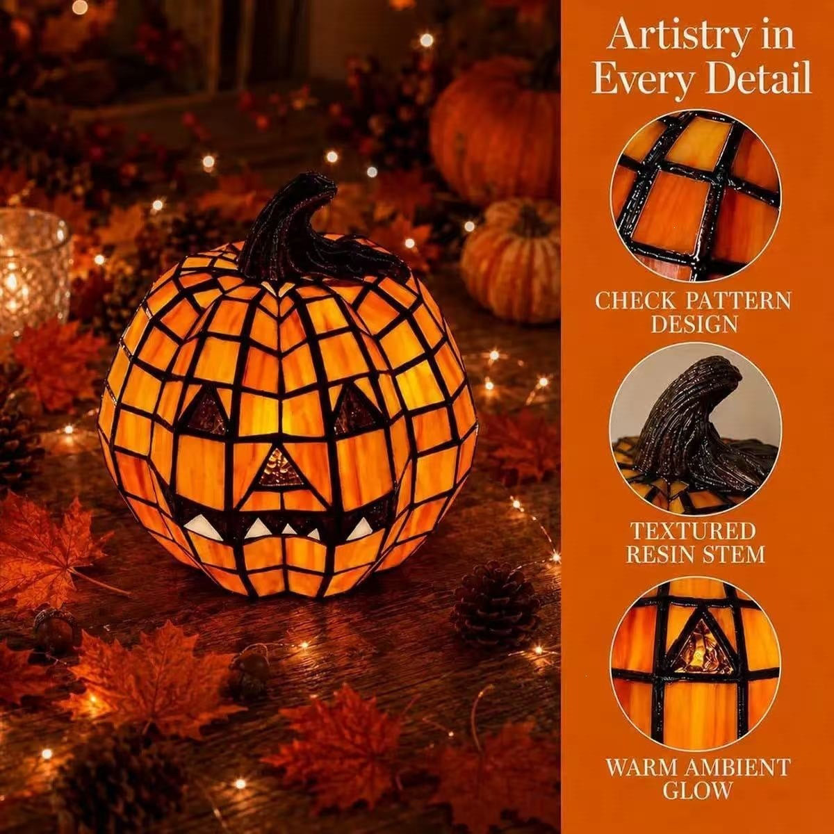 Resin Pumpkin Halloween Lantern