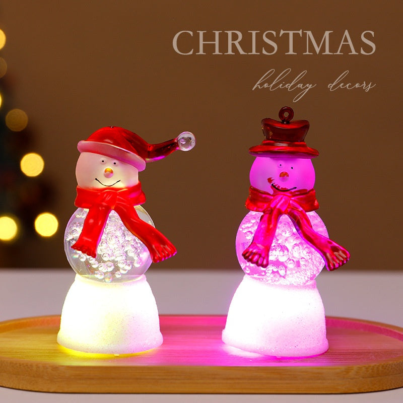 Light-Up Christmas Snowman & Santa Figurines