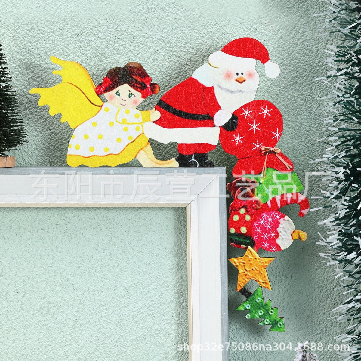 Wooden Christmas Door Corner Decorations