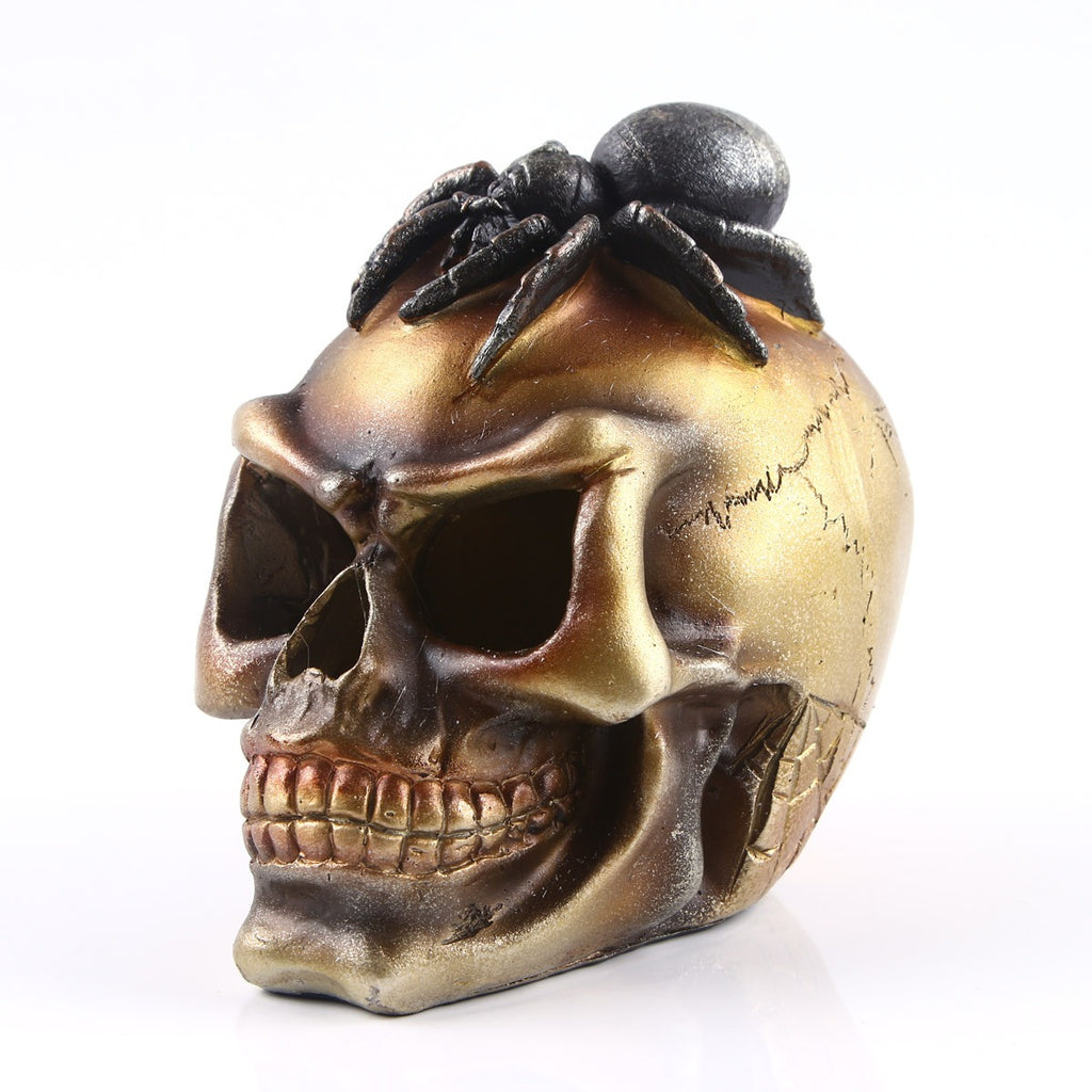 Spider Skull Resin Decoration