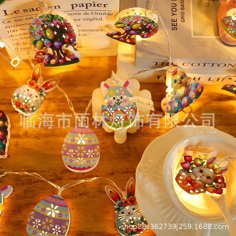 Easter Bunny & Carrot LED String Lights