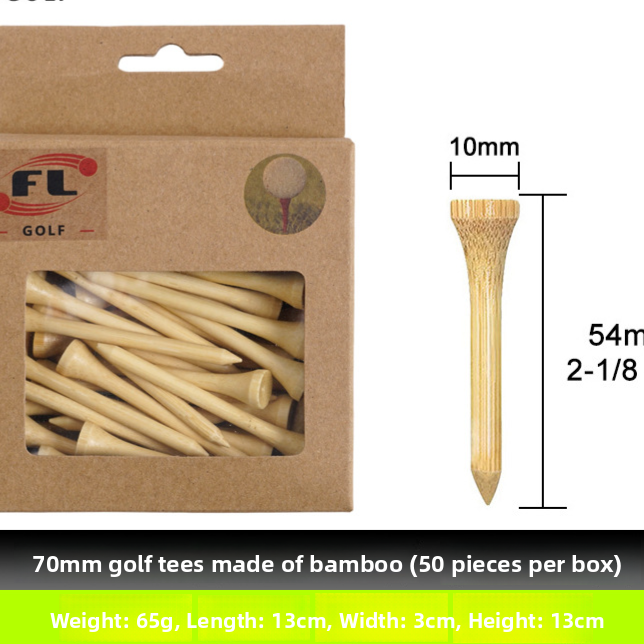 Bamboo Golf Tees - 50 or 100 Pack