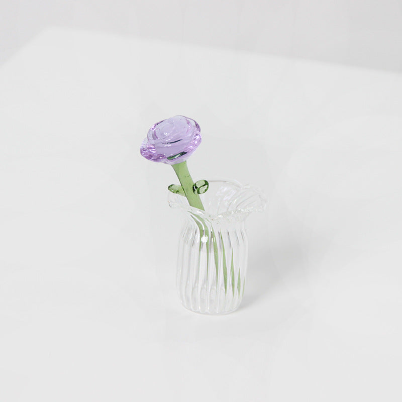 Glass Rose Flower Display