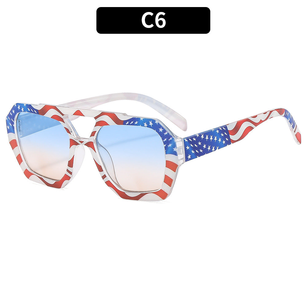 American Flag Double-Bridge Glasses