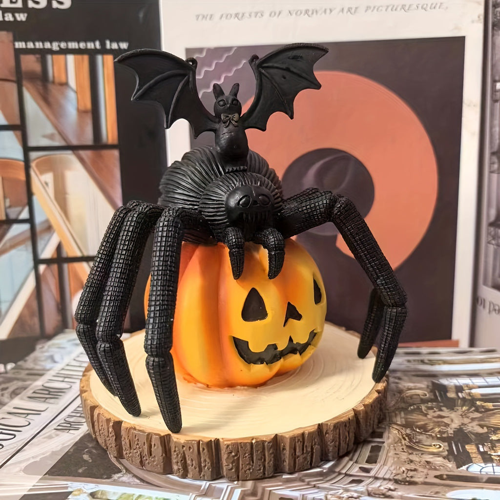 Pumpkin Spider Resin Decoration