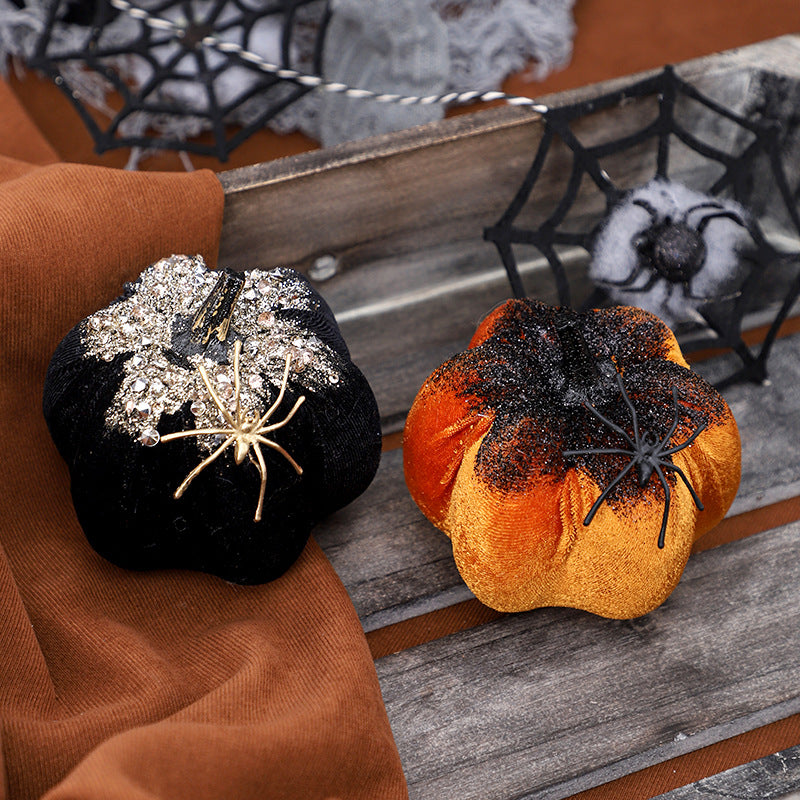 Spider Pumpkin Halloween Figurine