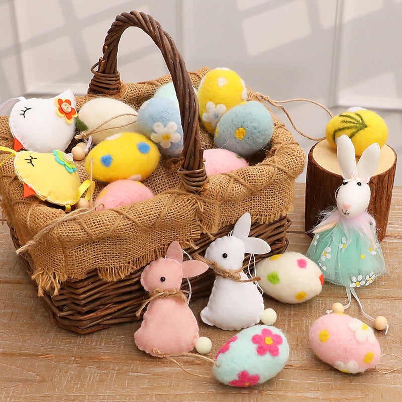 Easter Bunny, Egg & Flower Hanging Ornaments