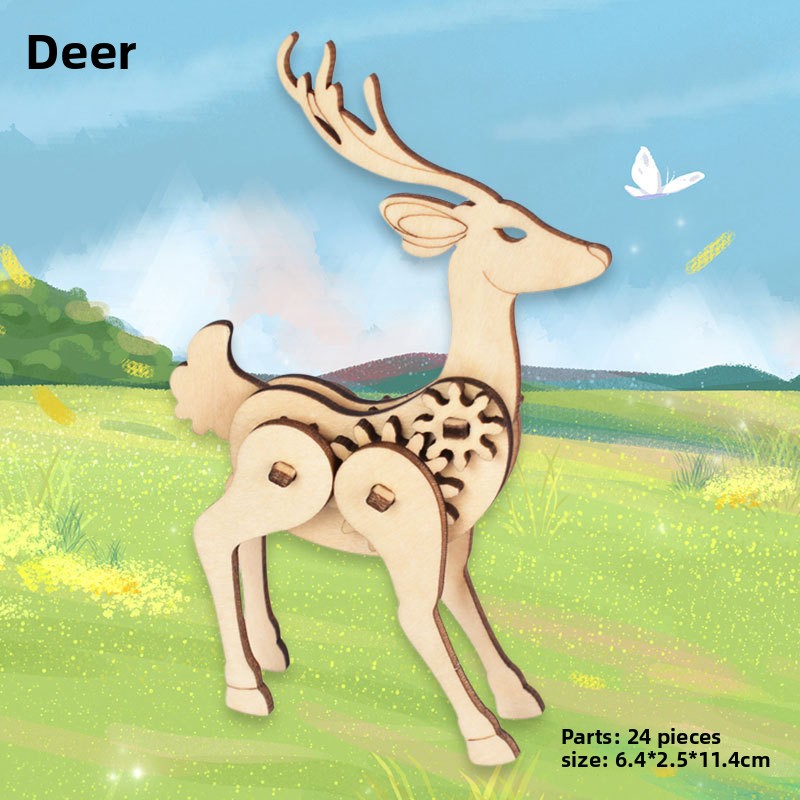Wooden Animal and Vehicle 3D Puzzle Models