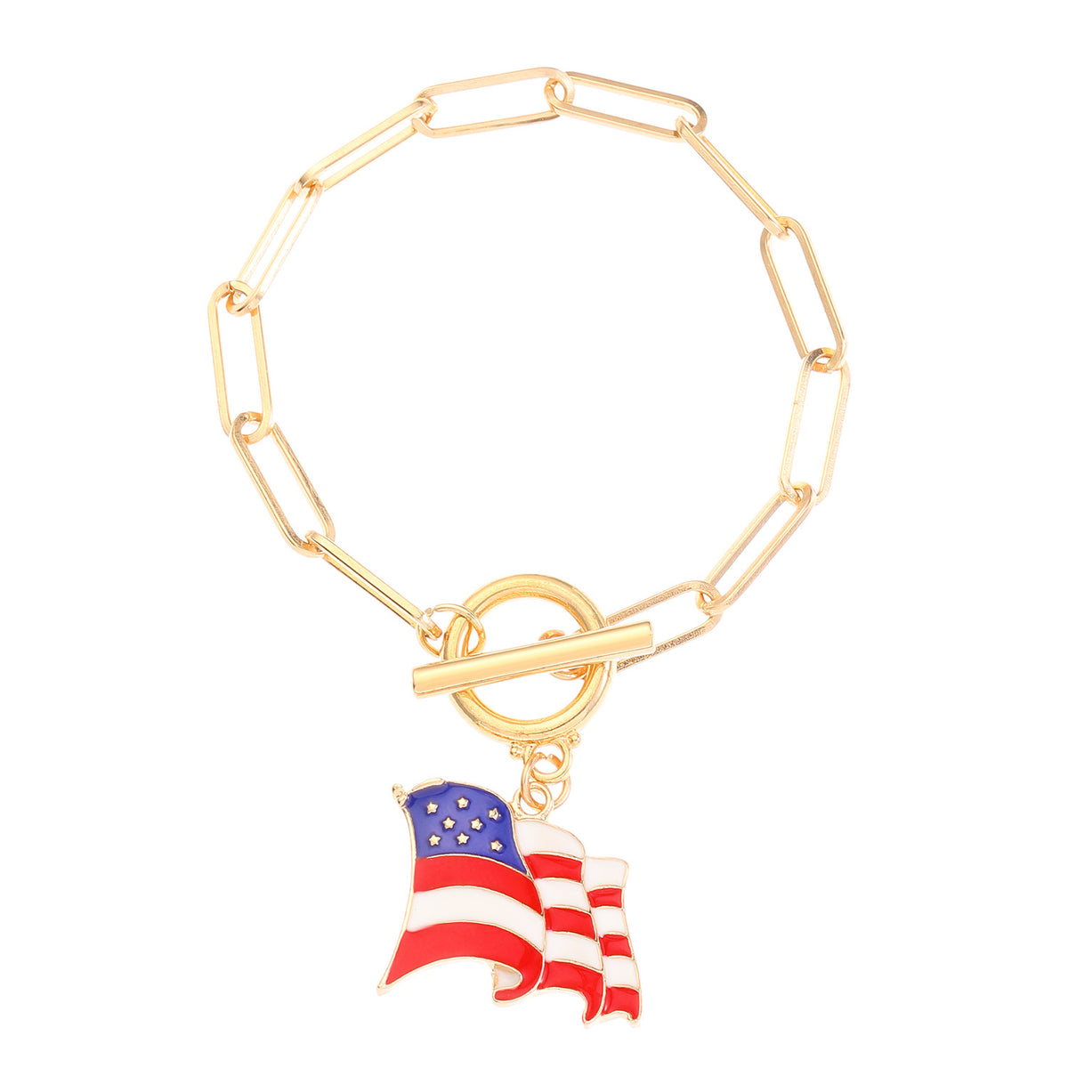 American Flag Charm Bracelet
