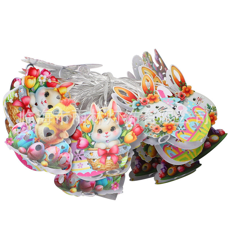 Easter Bunny & Carrot LED String Lights