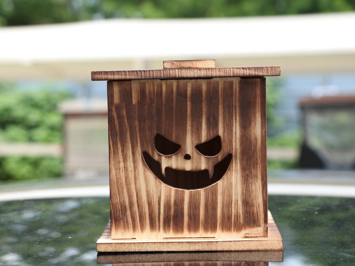 Wooden Pumpkin LED Lantern