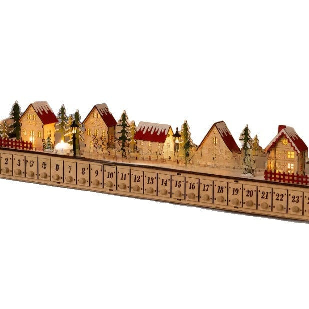 Wooden Christmas Village Advent Calendar