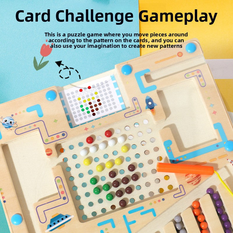 Wooden Color Pattern Maze Board