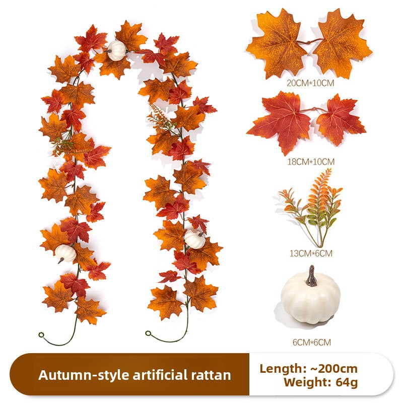 Autumn Maple Leaf Pumpkin Artificial Vine