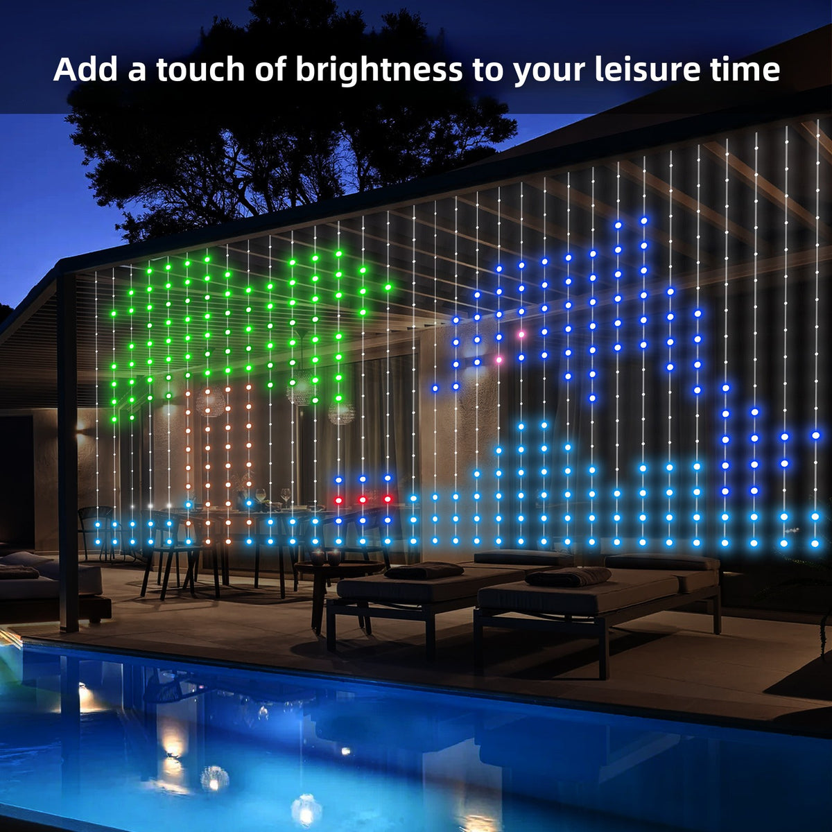 Christmas RGB LED Curtain Lights