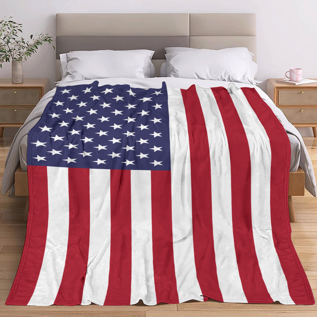 American Flag Flannel Throw Blanket