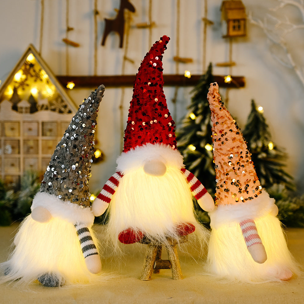 Light-Up Christmas Faceless Doll Ornament