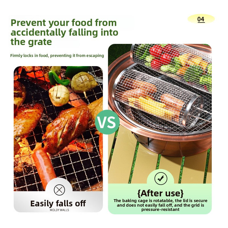 Stainless Steel Rolling Grill Basket