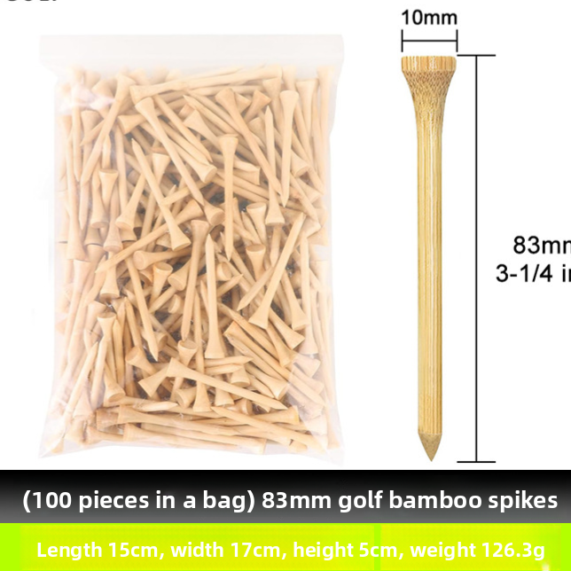 Bamboo Golf Tees - 50 or 100 Pack