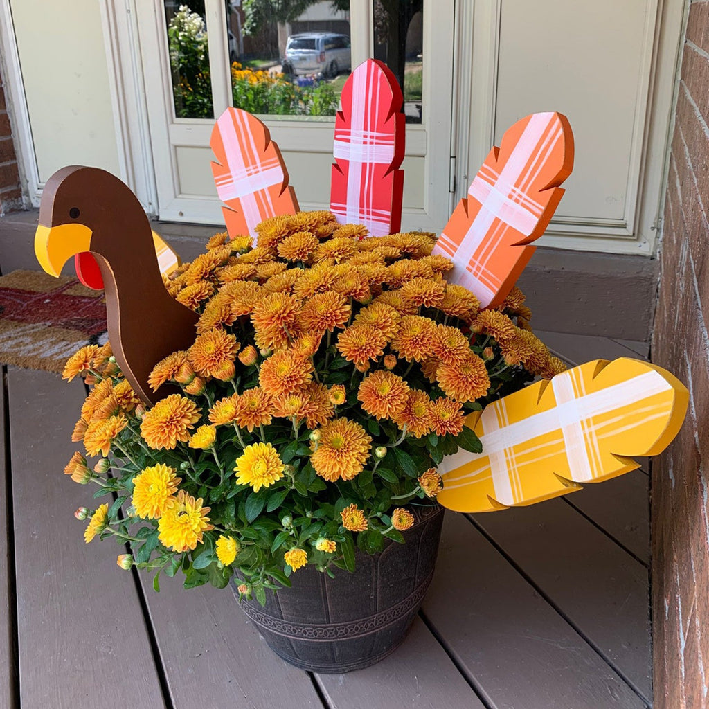 Thanksgiving Turkey Planter Decoration