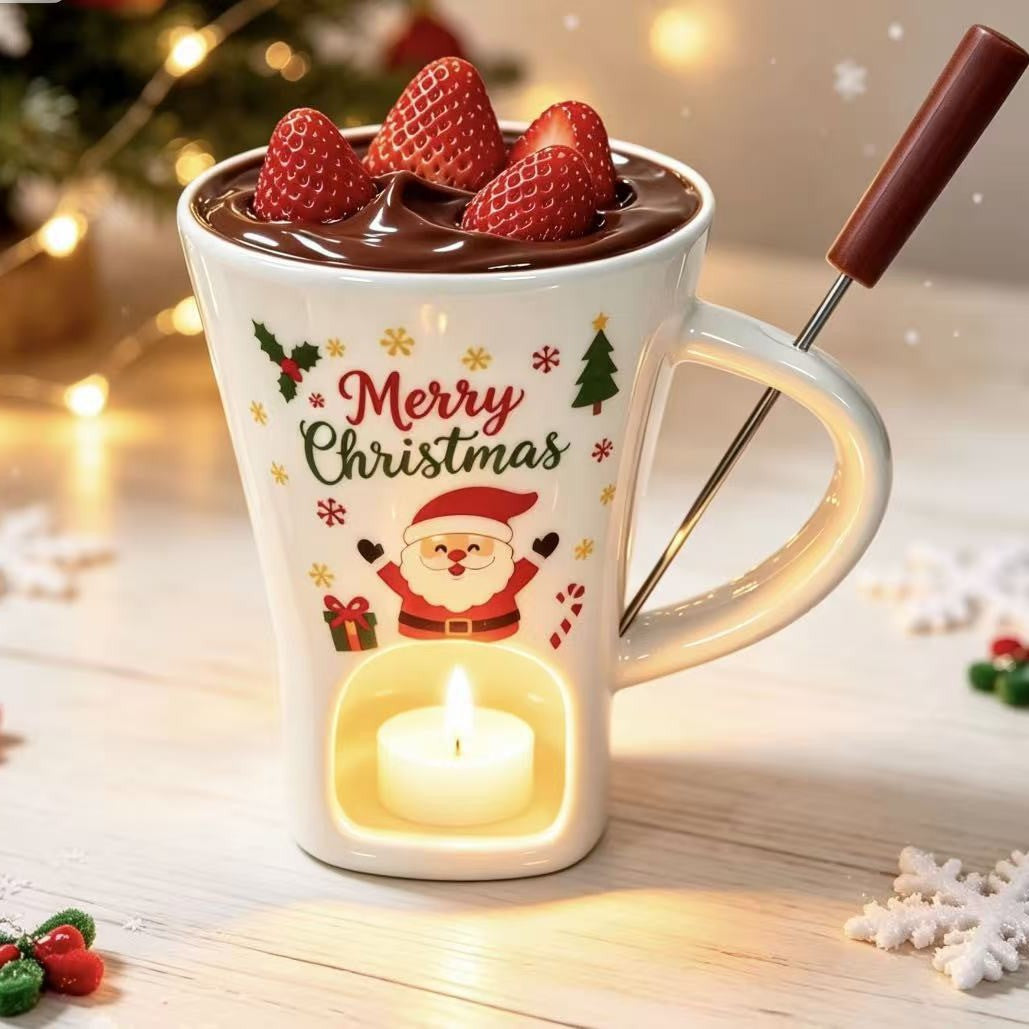 Christmas Chocolate Fondue Mug Set