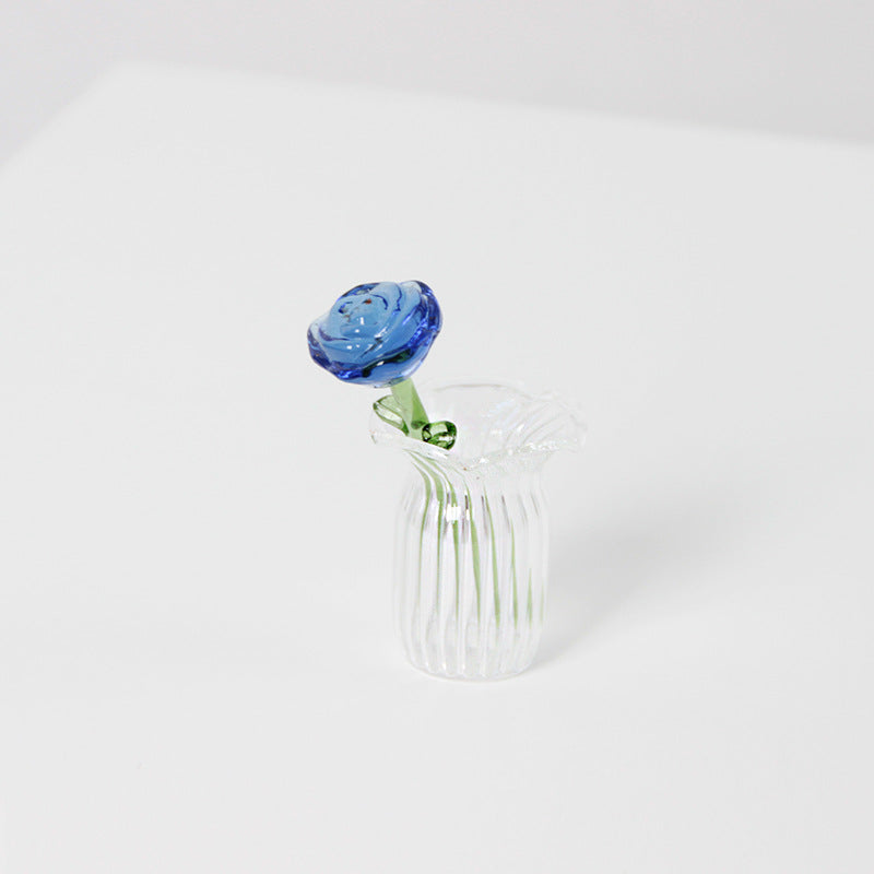 Glass Rose Flower Display
