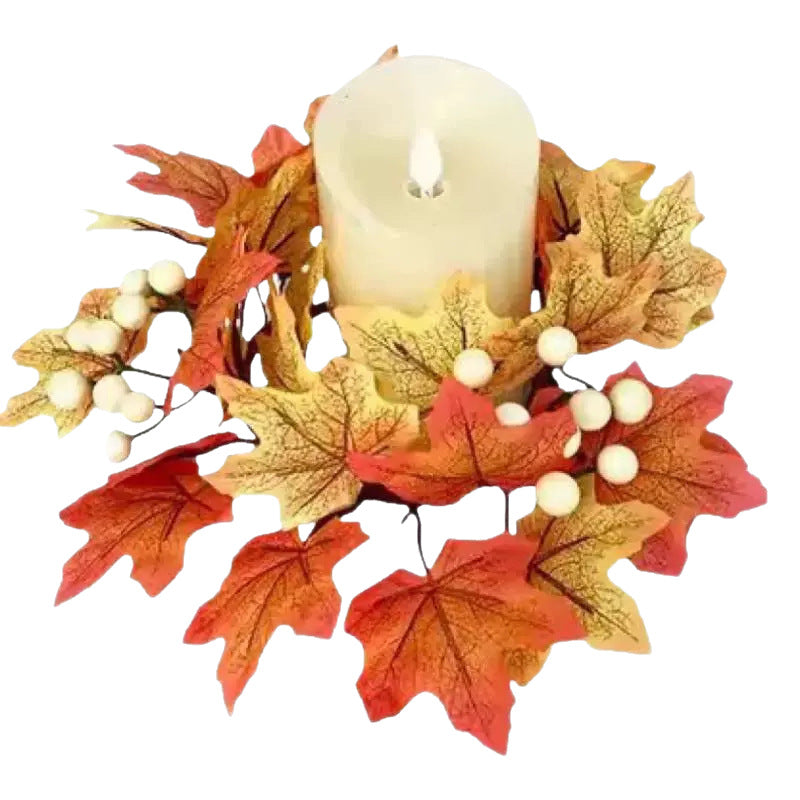 Autumn Maple Leaf Floral Wreath