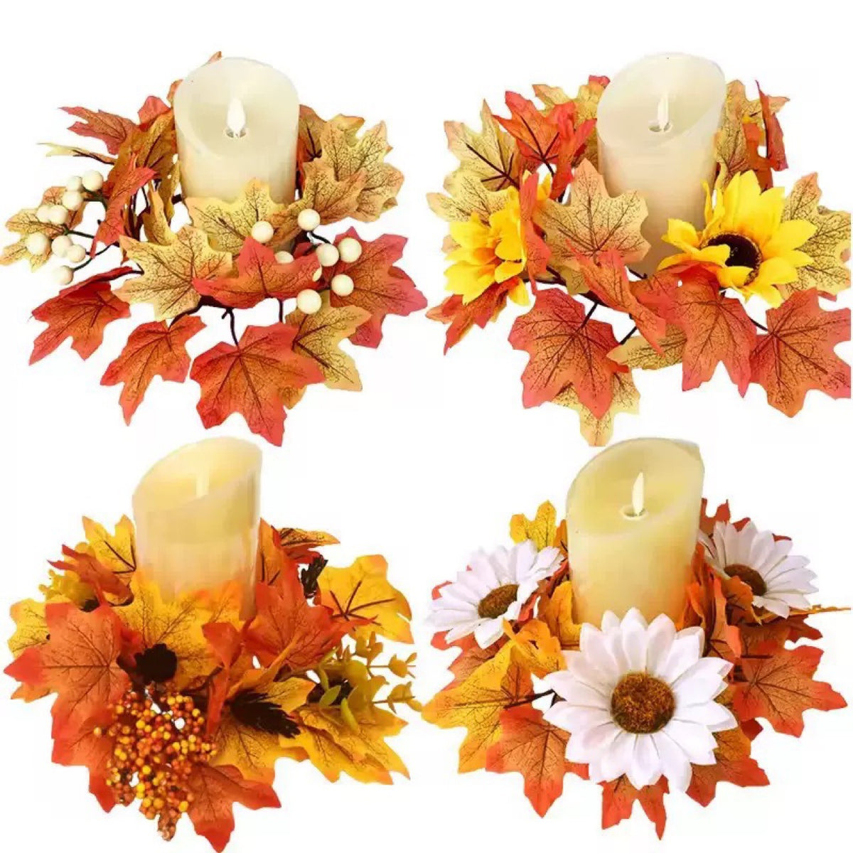 Autumn Maple Leaf Floral Wreath