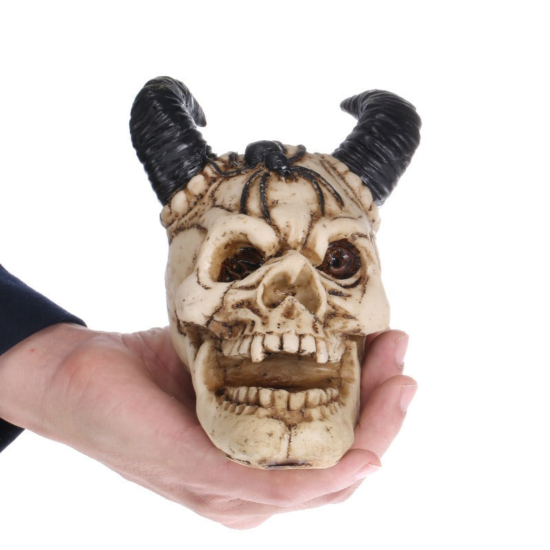 Horned Skeleton Resin Figurine