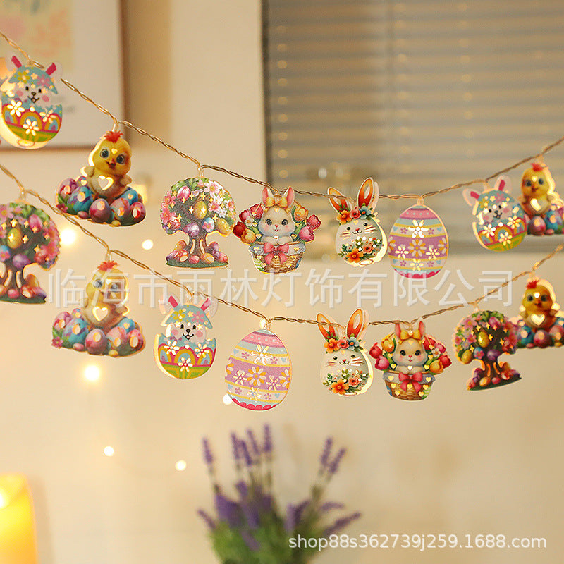 Easter Bunny & Carrot LED String Lights