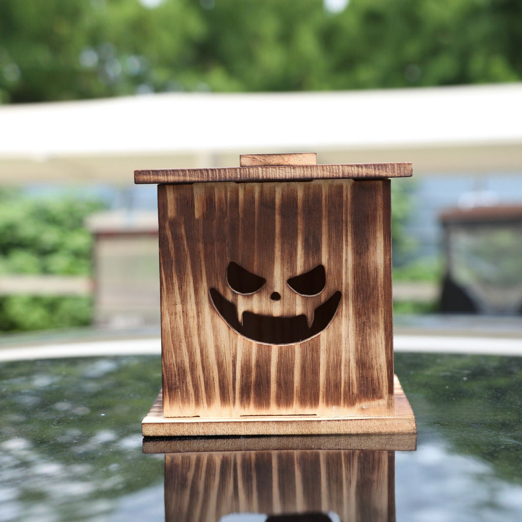 Wooden Pumpkin LED Lantern