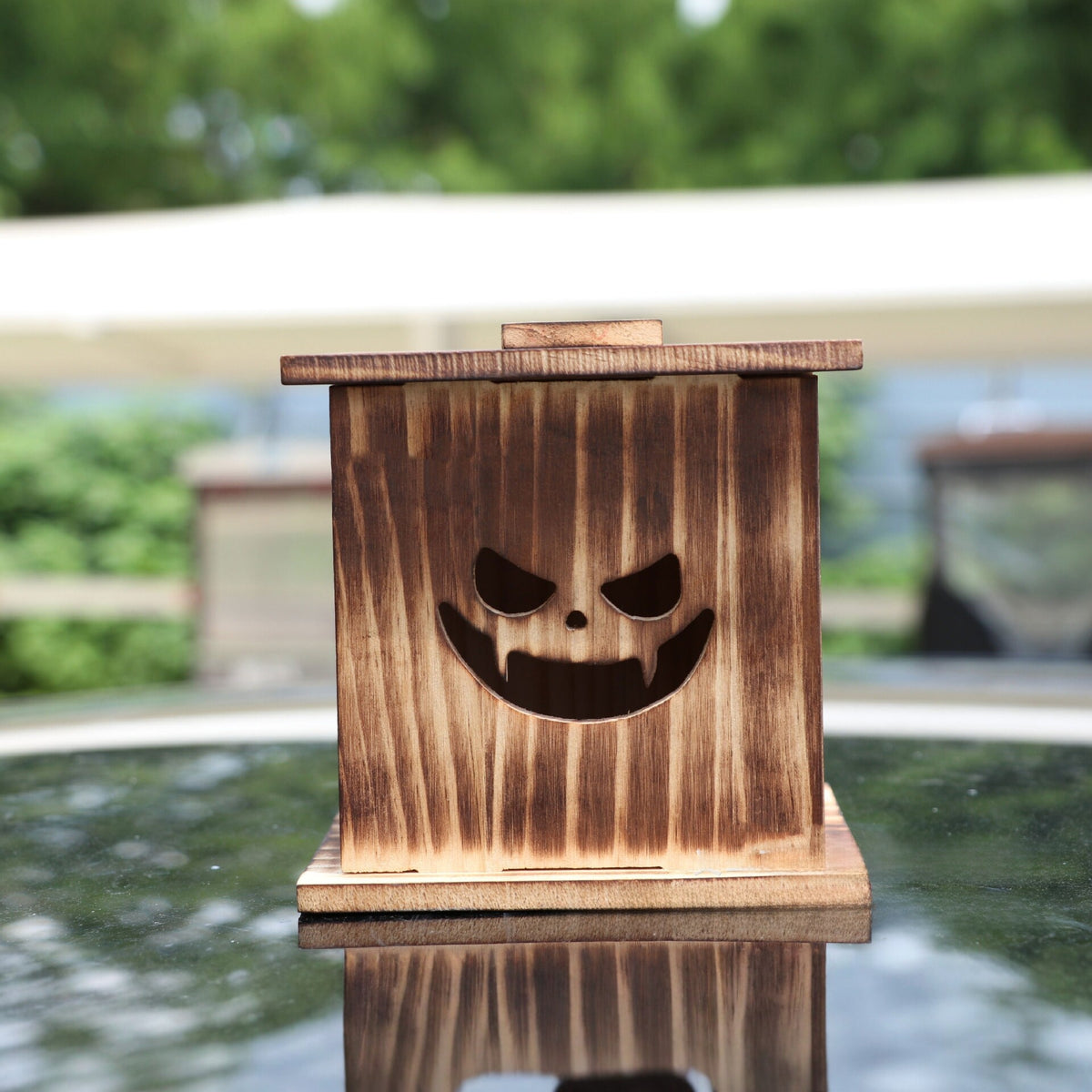 Wooden Pumpkin LED Lantern