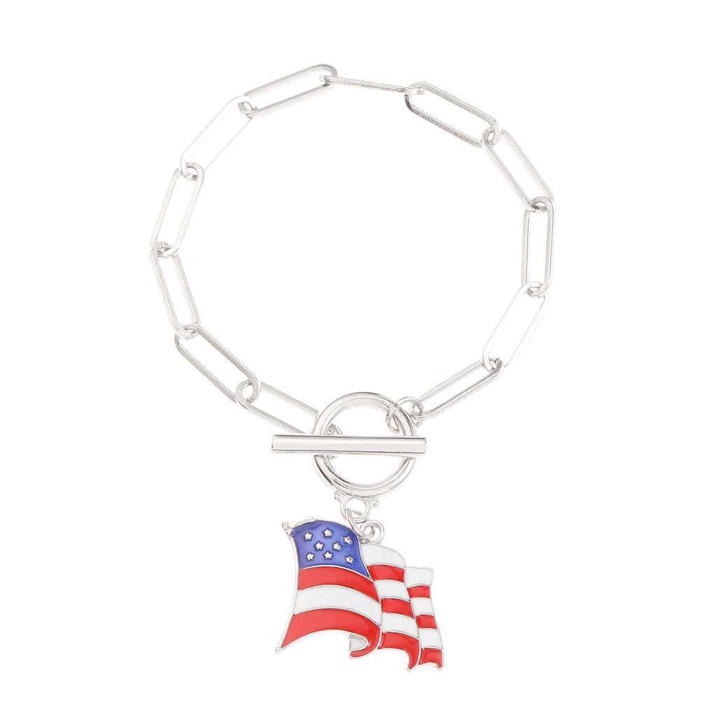 American Flag Charm Bracelet