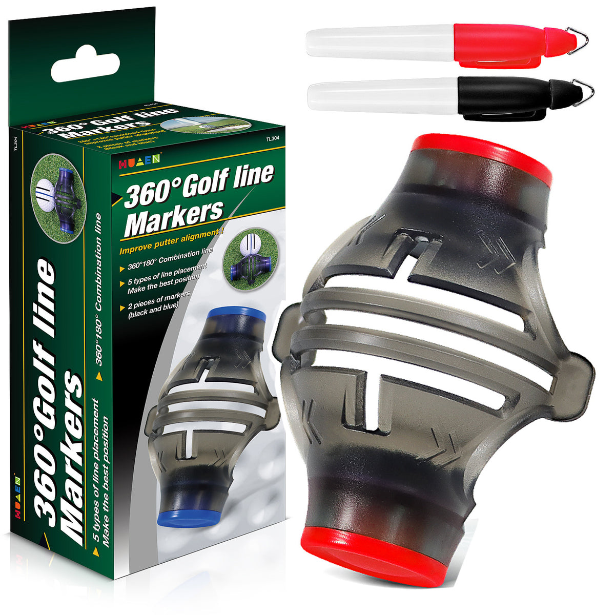 360-Degree Golf Ball Alignment Marker