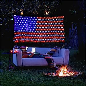American Flag LED Curtain Lights - 2 x 1 m