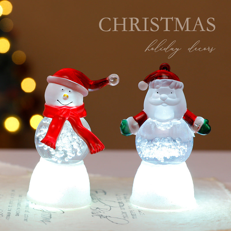 Light-Up Christmas Snowman & Santa Figurines
