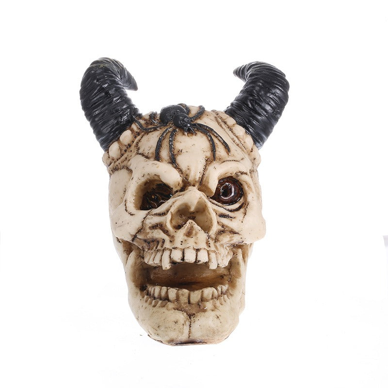 Horned Skeleton Resin Figurine