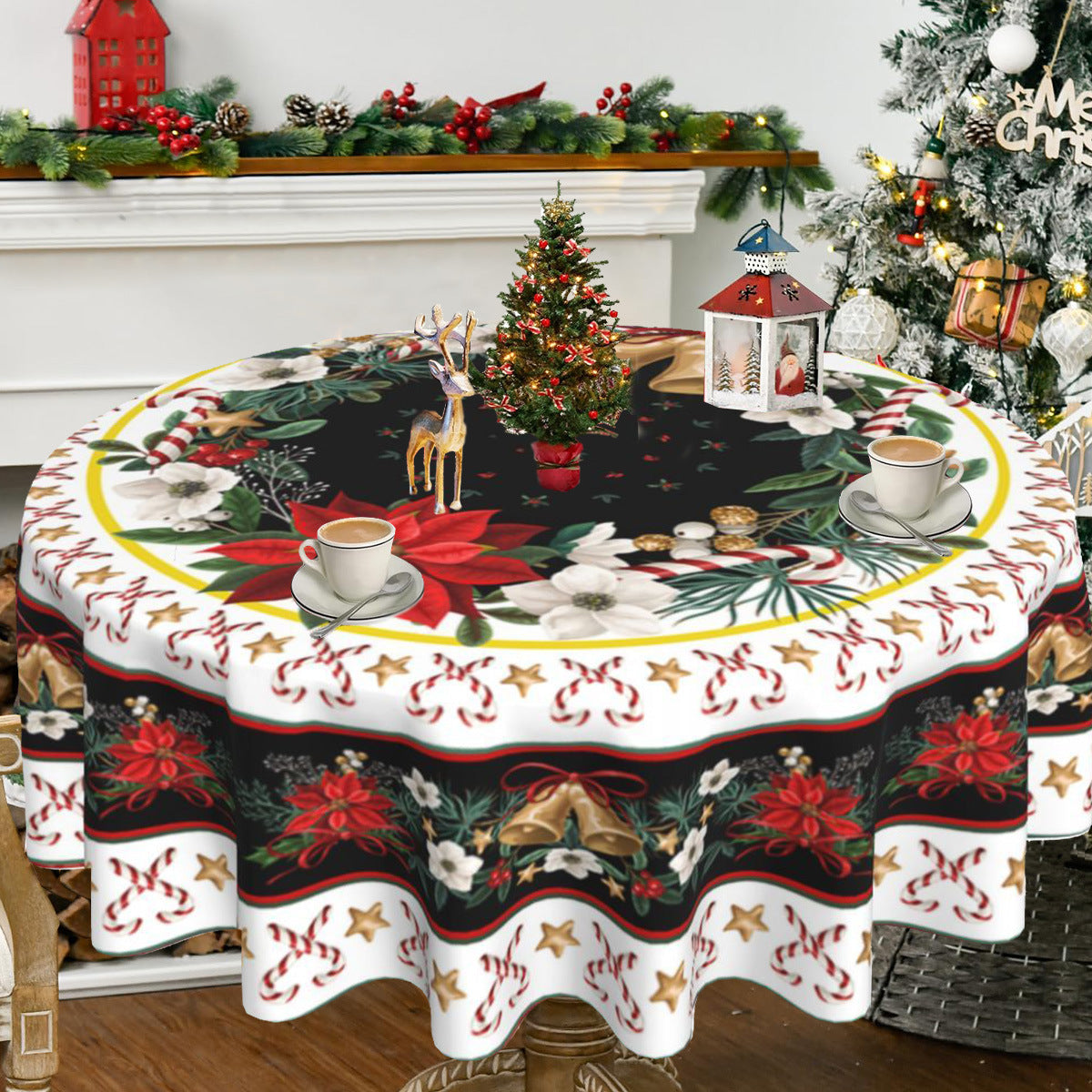 Round Christmas Tablecloth